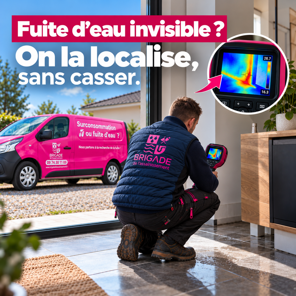 Détection de fuite sans casse  par brigade de l’assainissement en mayenne orne ille et vilaine sarthe maine et loire